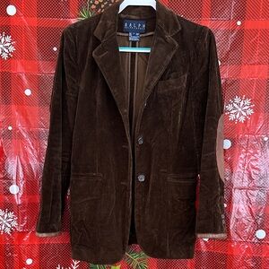 Ralph Lauren Dark Brown Corduroy Jacket with leather accents